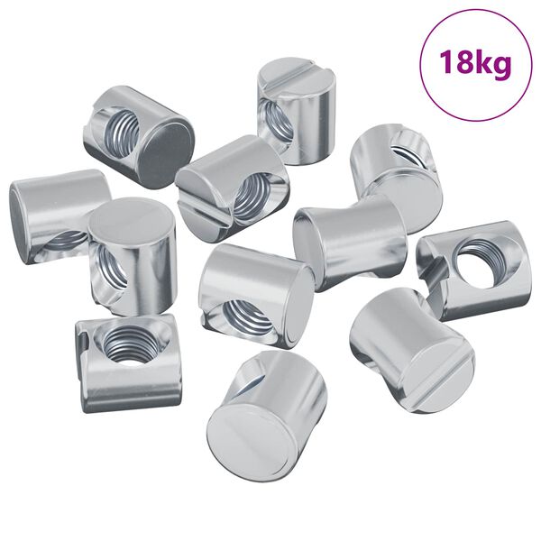vidaXL Bačvaste matice 4500 pcs Srebrno M6 x 12 mm Metal
