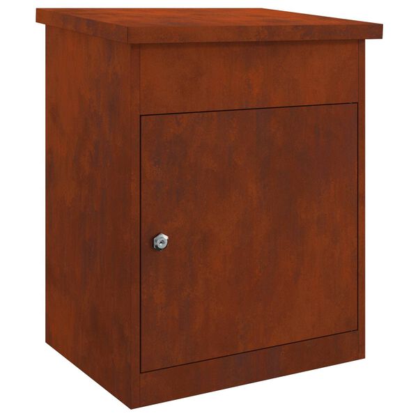 vidaXL Sandučić za pakete s pohranom s vratima Rđa 47,5 x 38 x 59 cm