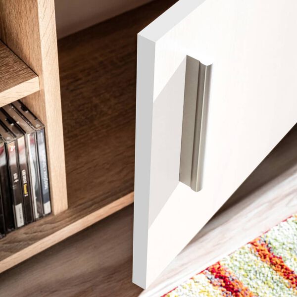 vidaXL Zidni TV element s LED svjetlima boja hrasta sonome i bijela