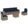vidaXL 7-dijelni set vrtnih sofa od poliratana s jastucima sivi