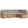 vidaXL Set vanjskih sofa s jastukom 4 pcs Prirodna i svijetlo siva