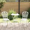 vidaXL Bistro set za vrt 3 pcs Bijelo Aluminij