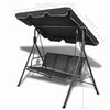 vidaXL Vrtna ljuljačka klupa sa baldahinom crna