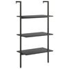 vidaXL Naslanjajuća polica s 3 razine crna 64 x 35 x 120,5 cm