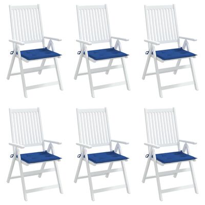 vidaXL Jastuci za vrtne stolice 6 kom plavi 50 x 50 x 3 cm od tkanine