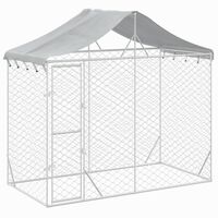 vidaXL Vanjski kavez za pse s krovom srebrni 3 x 1,5 x 2,5 m čelični