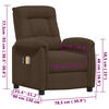 vidaXL Električna masažna fotelja od mikrovlakana smeđa