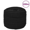 vidaXL Radno uže crno 12 mm 100 m poliestersko