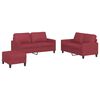 vidaXL 3-dijelni set sofa s jastucima boja vina od umjetne kože
