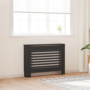 vidaXL Pokrov za radijator crni 112 x 19 x 81,5 cm MDF