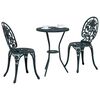 vidaXL Bistro set za vrt 3 pcs Zelena Aluminij