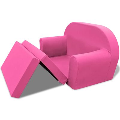 vidaXL Dječja Fotelja na razvlačenje Ležaj Ružičasti