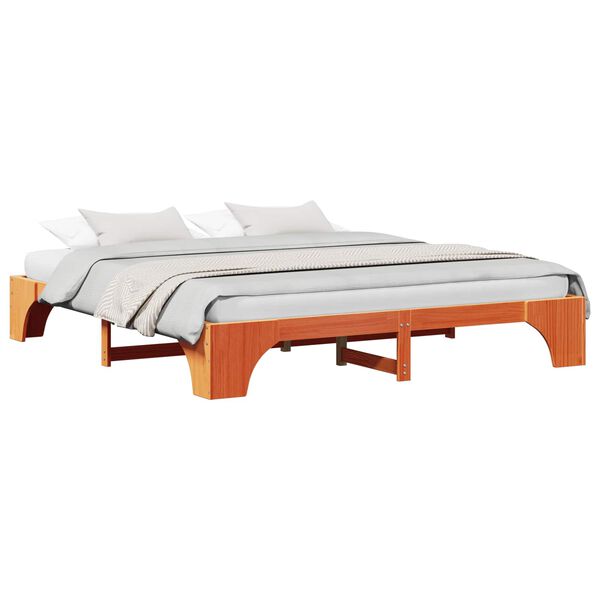 vidaXL Krevetna konstrukcija Vosak smeđa 180 x 200 cm