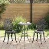 vidaXL Bistro set za vrt 3 pcs Crna Aluminij