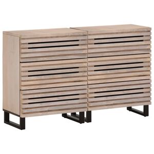 vidaXL Komode 2 kom 60 x 34 x 75 cm od masivnog drva manga