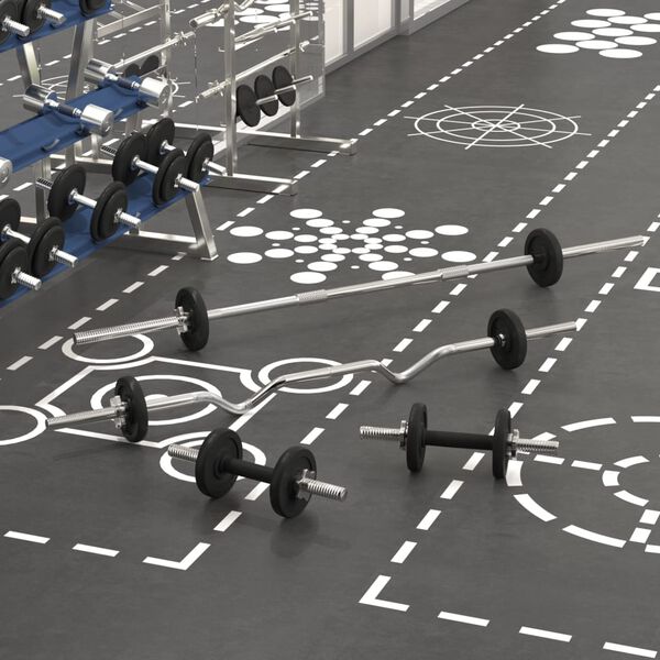 vidaXL Set dvoručnih i jednoručnih utega 30 kg od lijevanog željeza