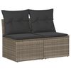 vidaXL 2-dijelni set vrtnih sofa poliratan i bagrem s jastucima sivi