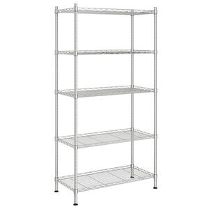 vidaXL Police za odlaganje s 5 razina 90x35x180 cm kromirane 250 kg