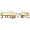 vidaXL Set vanjskih sofa s jastukom 6 pcs Bijela i krem