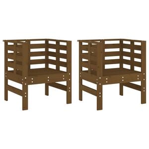 vidaXL Vrtne stolice 2 kom boja meda 61,5x53x71 cm od masivne borovine
