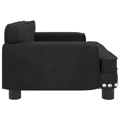 vidaXL Dječja fotelja crna 70 x 45 x 30 cm baršunasta