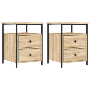 vidaXL Noćni ormarići 2 kom boja hrasta 44x45x60 cm konstruirano drvo