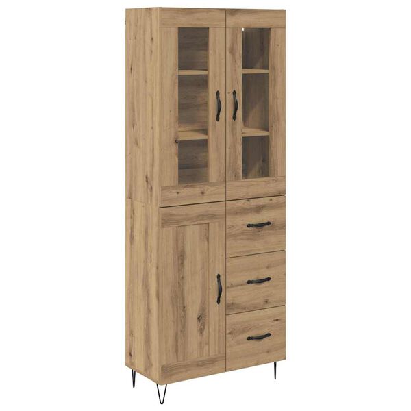 vidaXL Highboard Umjetnički hrast 69,5 x 34 x 90 cm Konstruirano drvo