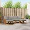 vidaXL Set vanjskih sofa s jastukom 6 pcs Prirodna i svijetlo siva