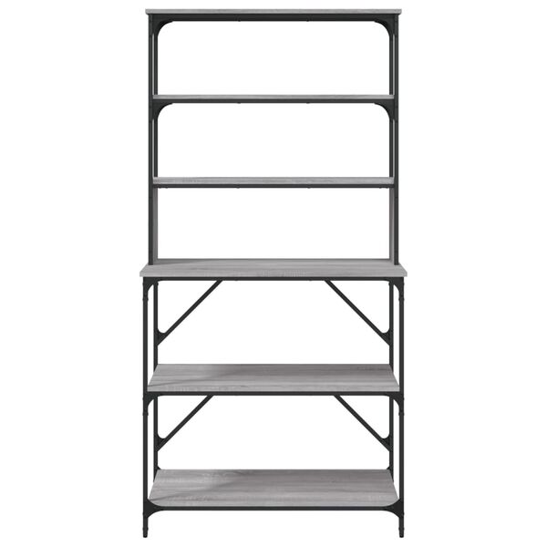 vidaXL Pekarski stalak sa 6 razina sivog sonome 90x40x180 cm drveni