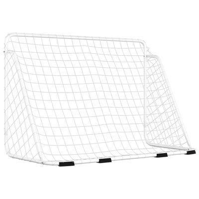 vidaXL Nogometni gol s mrežom bijeli 180 x 90 x 120 cm čelčni