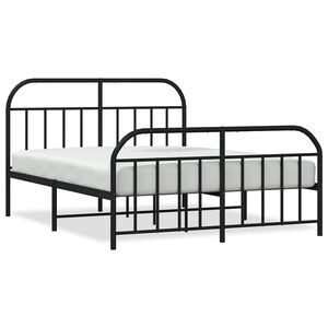vidaXL Metalni okvir kreveta uzglavlje i podnožje crni 183x213 cm