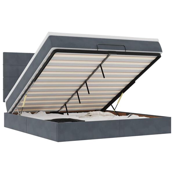 vidaXL Okvir kreveta s madracima tamnosivi 160x200cm baršunasti