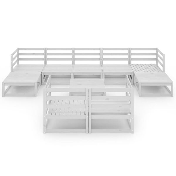 vidaXL 10-dijelna vrtna garnitura od masivne borovine bijela