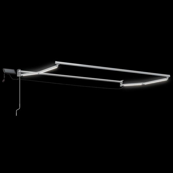 vidaXL Ručna zlačivna tenda s LED diodama Burgundska crvena 2,5 x 2 m