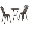 vidaXL Bistro set za vrt 3 kom. Bronzana Aluminij