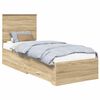 vidaXL Krevetna konstrukcija Sonoma hrast i srebrna 70 x 190 cm