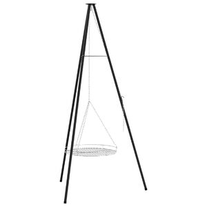 vidaXL Tripod za logorsku vatru 2 kom. Crna Čelik