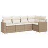 vidaXL 5-dijelni vrtni set sofa s jastucima bež od poliratana