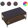 vidaXL Stolić s beskonačnim LED svjetlima boja hrasta 90x50x38 cm
