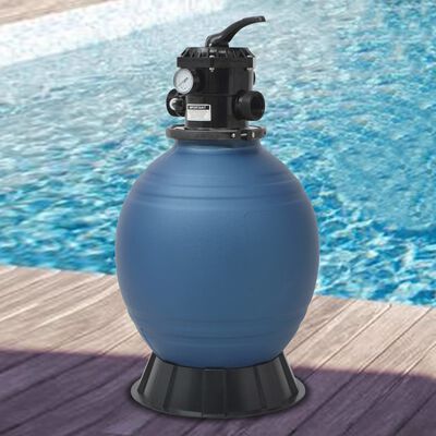 vidaXL Pješčani filtar za bazen s ventilom sa 6 položaja plavi 460 mm