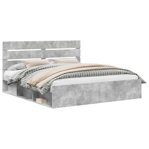 vidaXL Krevetna konstrukcija Beton 180 x 200 cm Čvrsto borovo drvo