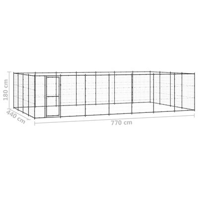 vidaXL Vanjski kavez za pse čelični 33,88 m²