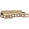 vidaXL Set vanjskih sofa s jastukom 6 pcs Prirodna i bež