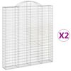 vidaXL Lučne gabionske ko&scaron;are 2 kom 200x30x220/240cm pocinčano željezo