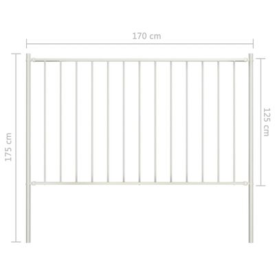 vidaXL Panel za ogradu sa stupovima čelični 1,7 x 1,25 m bijeli