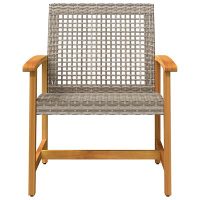 vidaXL Vrtne stolice 2 kom sive od poliratana i bagremovog drva