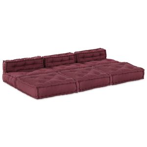 vidaXL Modularna sofa Tkanina Bordo 210 x 140 x 56 cm