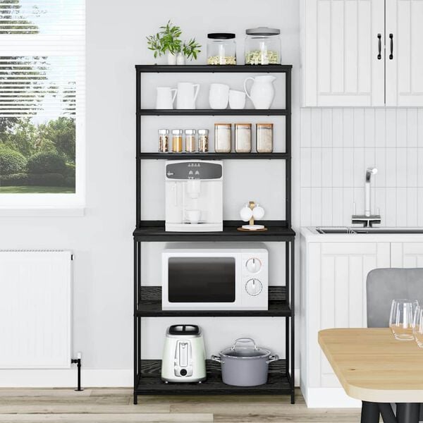 vidaXL Kuhinjska polica Crni hrast 80 x 40 x 168 cm Konstruirano drvo