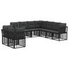 vidaXL Set vanjskih sofa Crna Poliester