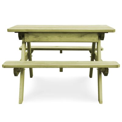 vidaXL Dječji stol za piknik s klupama 90 x 90 x 58 cm od borovine